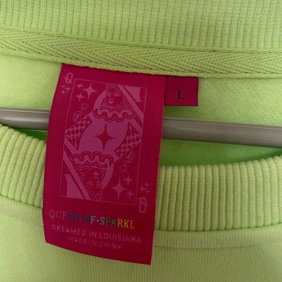 QOS Lime Green Queen Card Sweatshirt - Picture 3 of 3